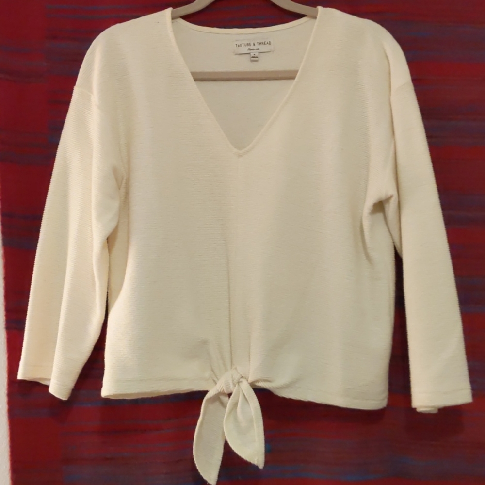 Madewell Cropped Tie Front Top